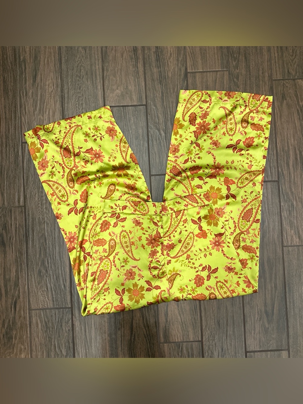 house of harlow green floral and paisley satin pants